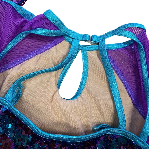 {Weismann} 2pc. Lights Flip Sequined Romper/Biketard - Picture 4 of 7